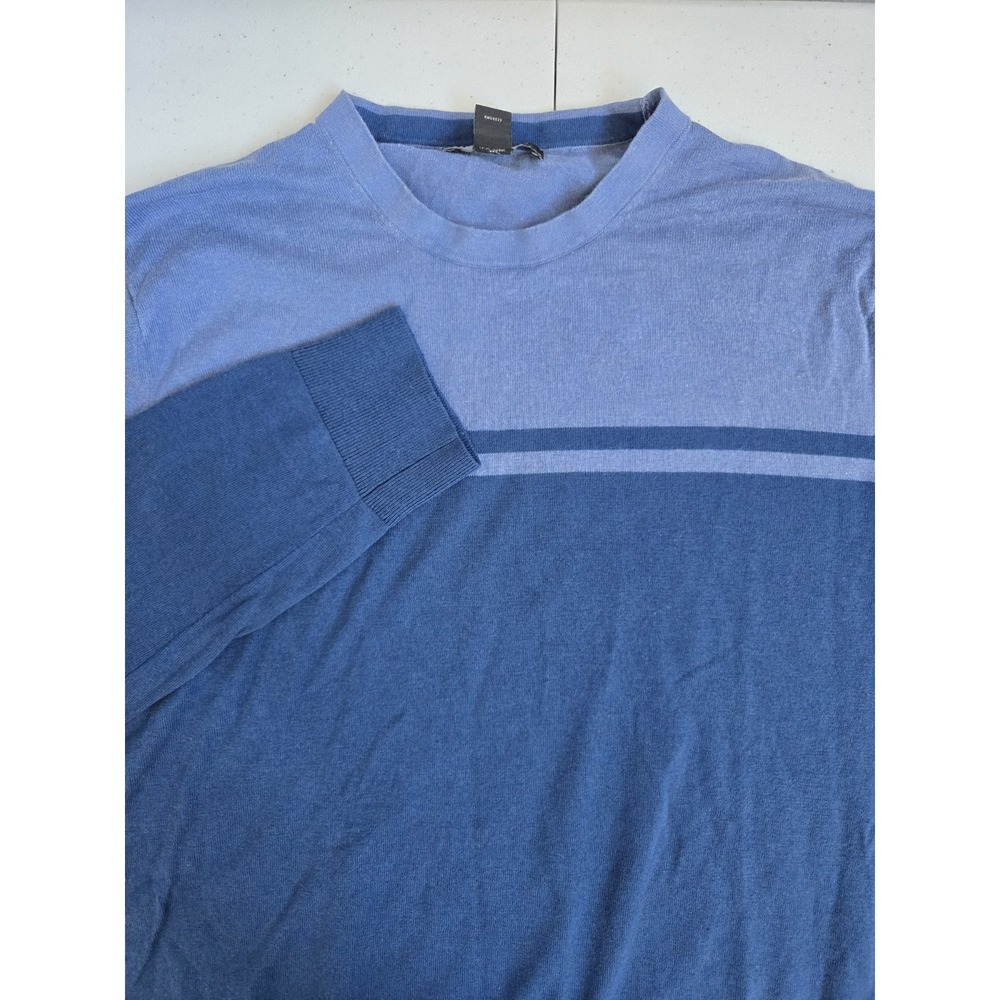 Banana Republic Men's L Blue Two-Tone Cashmere Silk Blend Lightweight Sweater